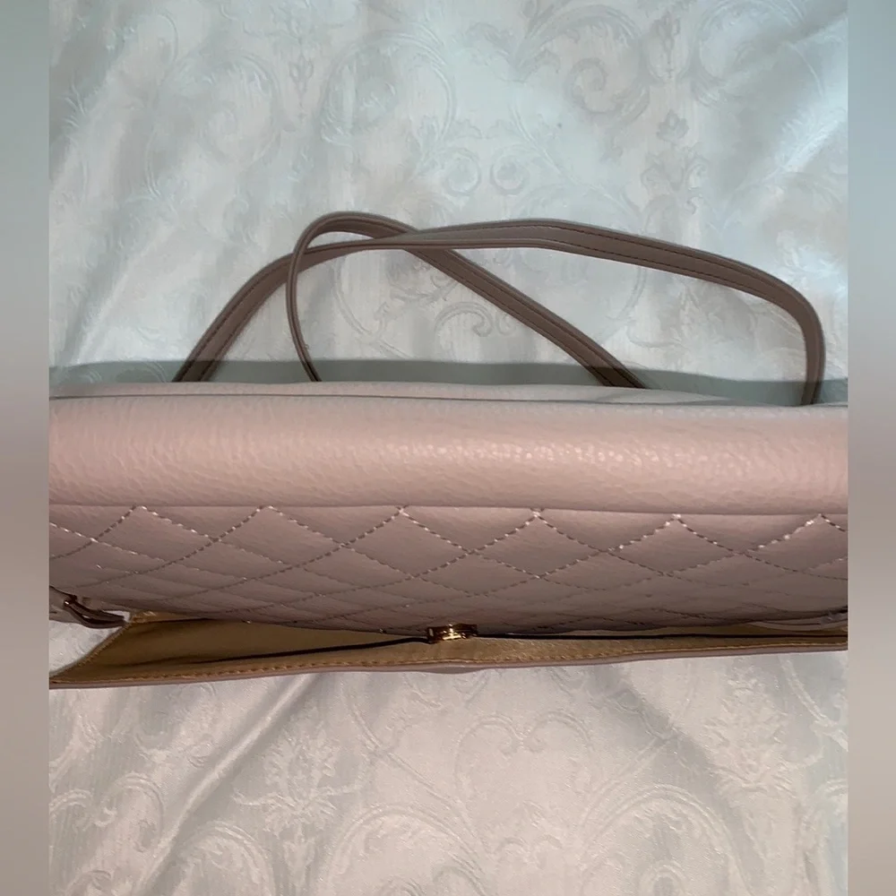 Crossbody purse with both baby changing pad & place for baby wipes, in Taupe/tan